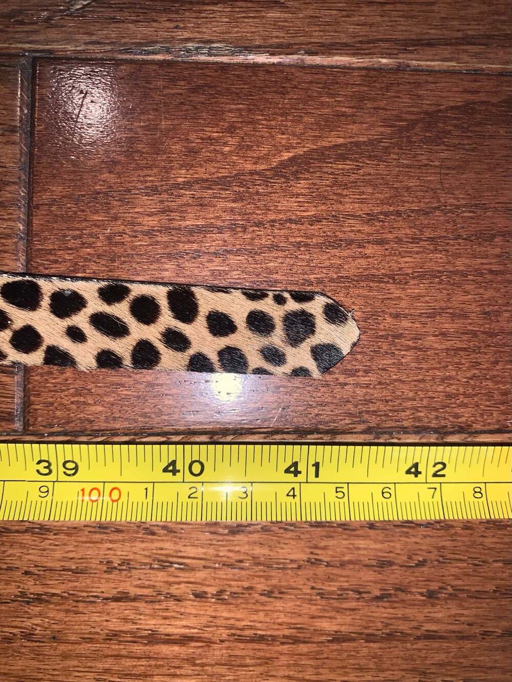 J.Crew Italian Leopard Print Belt Genuine Leather Made USA Y2K Chic M - Picture 4 of 4
